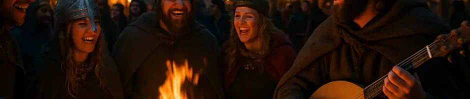 Norse Heritage Festivals crowd watching Scandinavian music and craft demonstrations